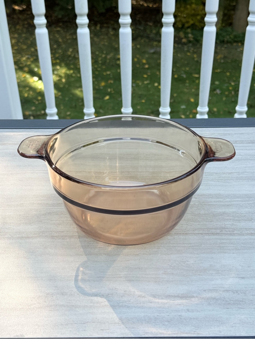 Vintage Visions Corning France Amber Double Boiler Insert (V-20-B).